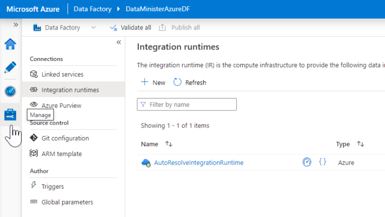 Azure Data Factory Using Self Hosted Integration Runtime Data Minister